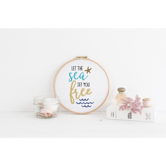 Beach Ocean Summer Funny Humor Sun Counted‎ Cross Stitch Patterns Set of 10 - Picture 6 of 11